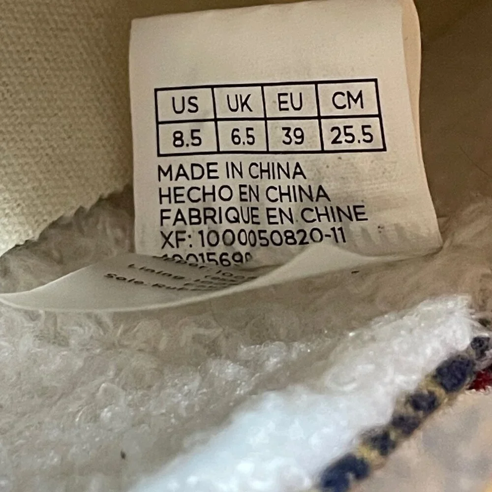 TOMS Women's Size 8.8 Alpargata Leather Wrap Buckthorn Plaid/Faux Shearling - Picture 7 of 8